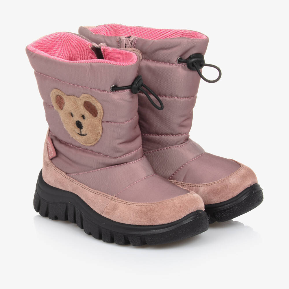 Falcotto by Naturino-أحذية دافئة للبنات بلون وردي مع تصميم دب ثلجي | Childrensalon Outlet