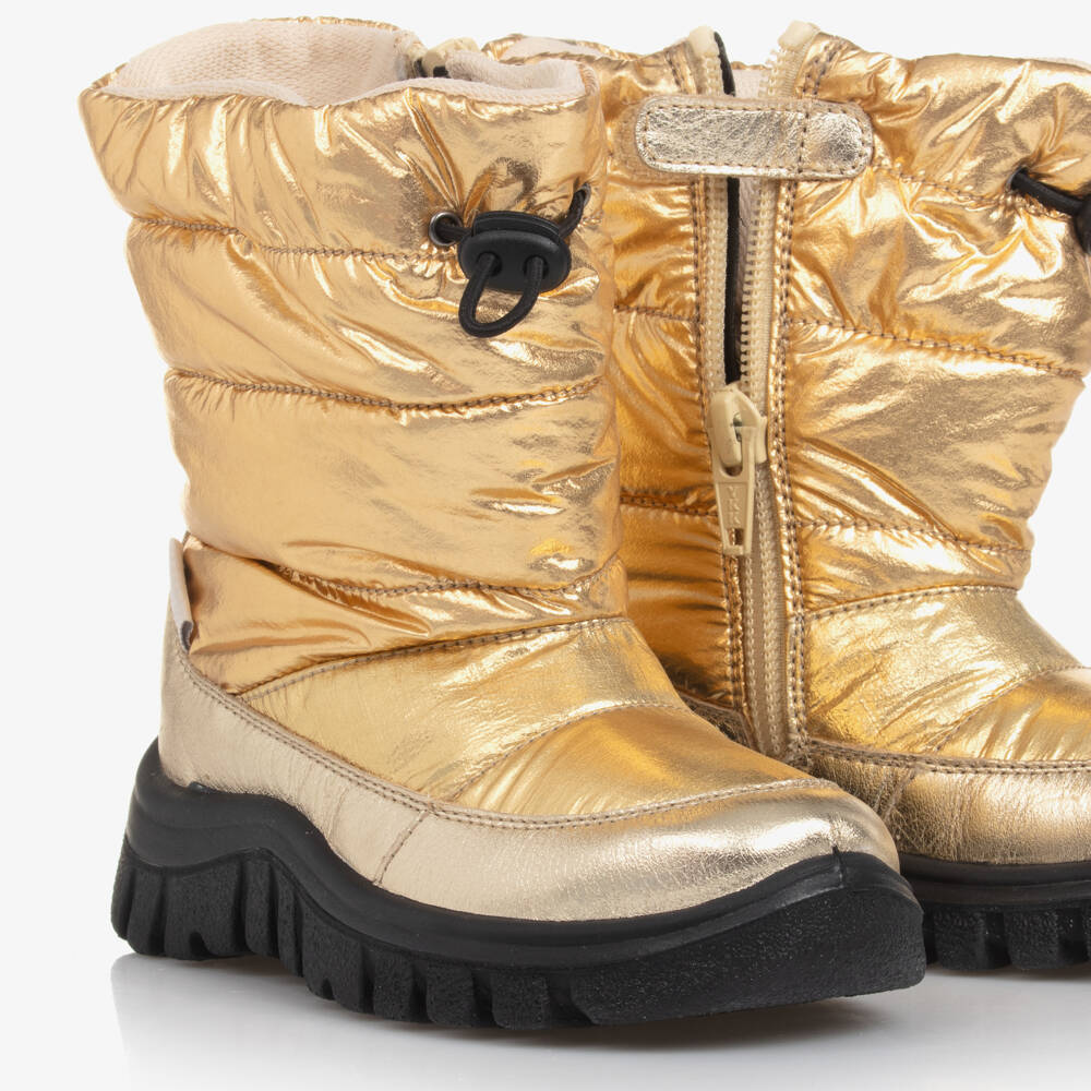 Falcotto by Naturino-Girls Glittering Gold Winter Boots | Childrensalon Outlet