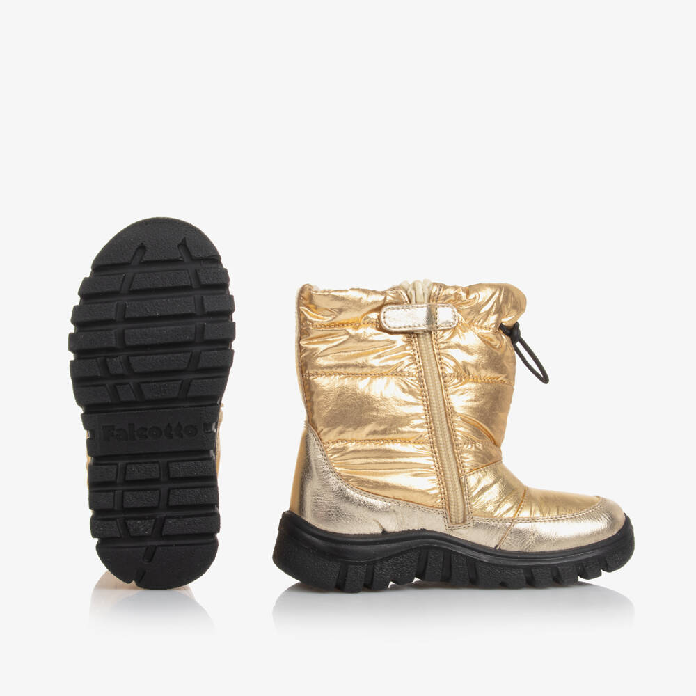 Falcotto by Naturino-Girls Glittering Gold Winter Boots | Childrensalon Outlet