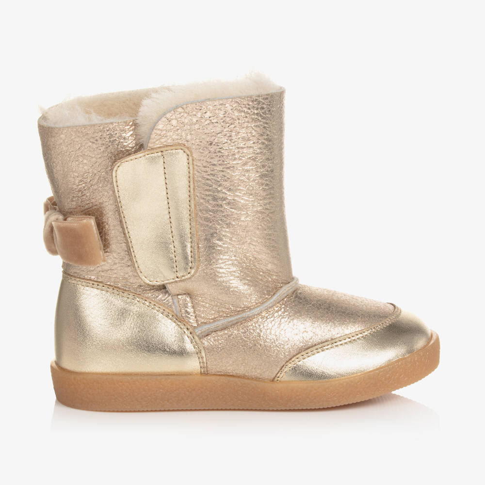 Falcotto by Naturino-Girls Gold Leather Boots | Childrensalon Outlet