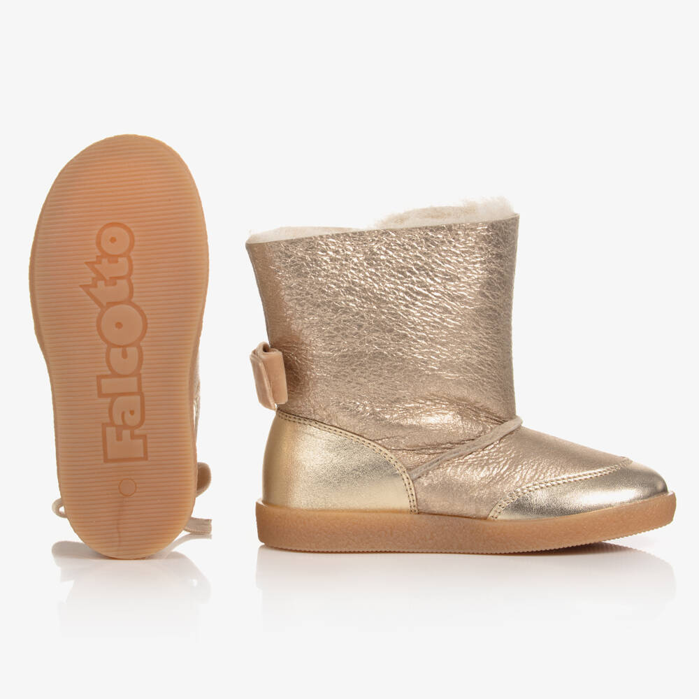 Falcotto by Naturino-Girls Gold Leather Boots | Childrensalon Outlet