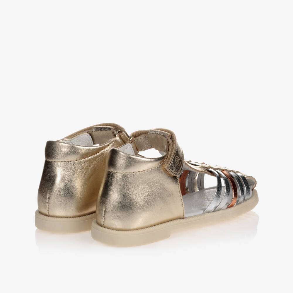 Falcotto by Naturino-Girls Gold Leather Sandals | Childrensalon Outlet