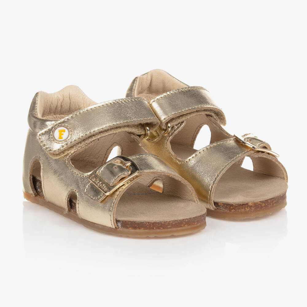 Falcotto by Naturino - Sandales dorées en cuir fille | Childrensalon