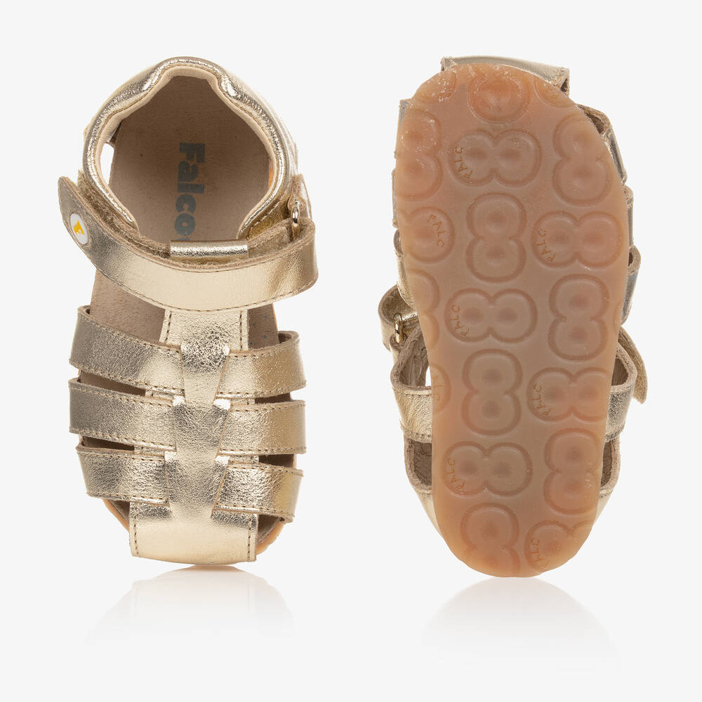 Falcotto by Naturino-Girls Gold Leather Sandals | Childrensalon Outlet