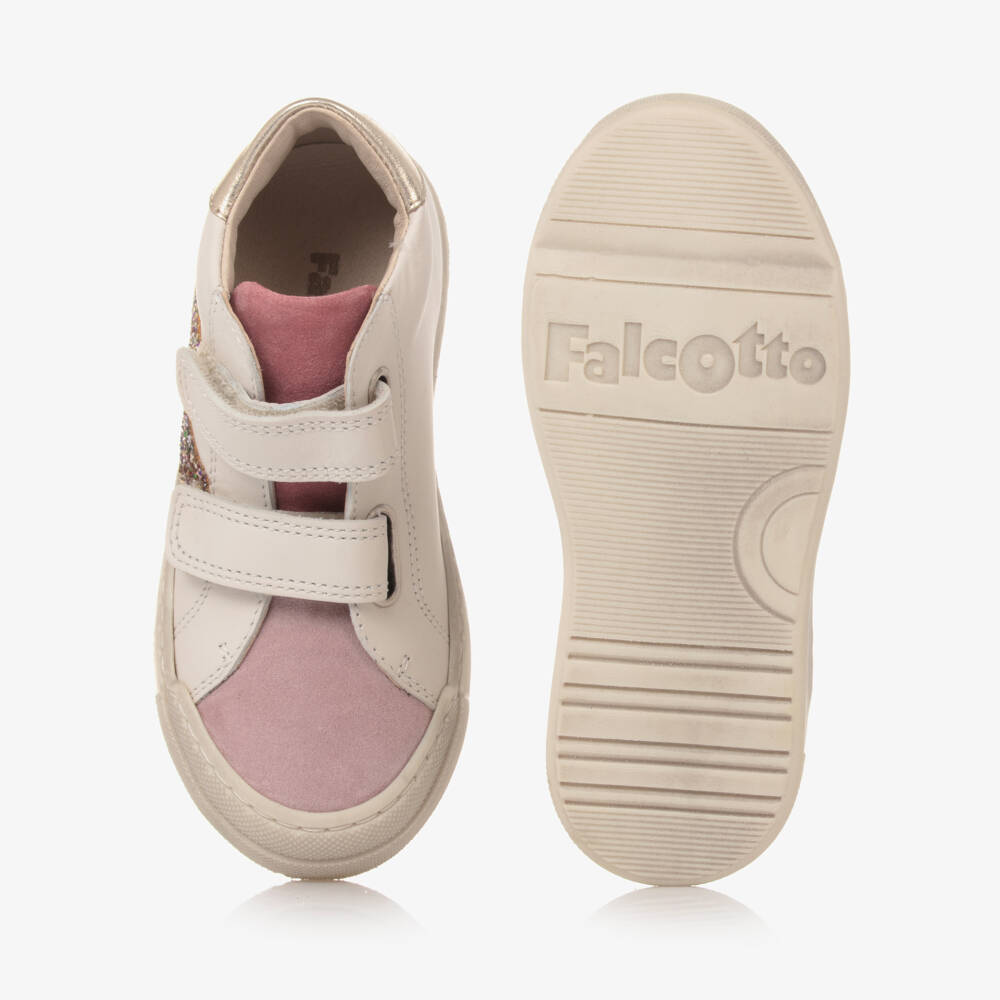 Falcotto by Naturino-Girls Ivory Glitter Stripe Sneakers | Childrensalon Outlet