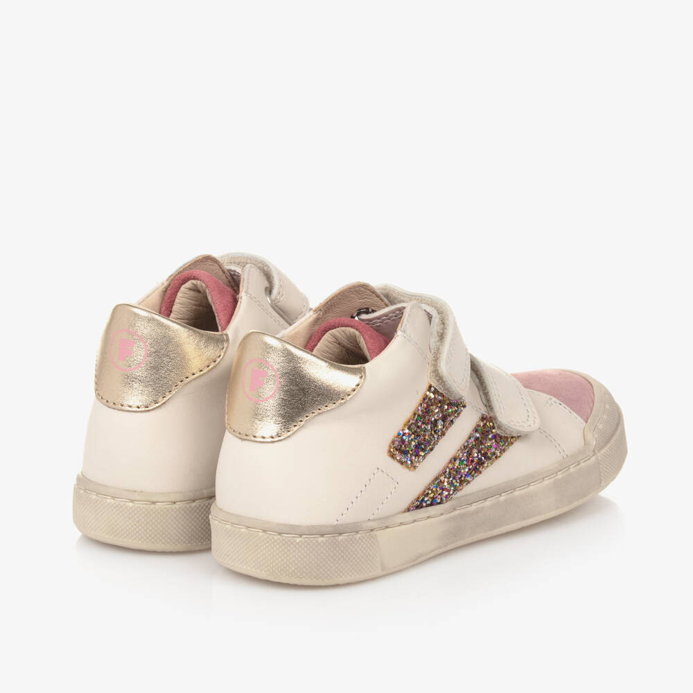 Falcotto by Naturino-Girls Ivory Glitter Stripe Sneakers | Childrensalon Outlet