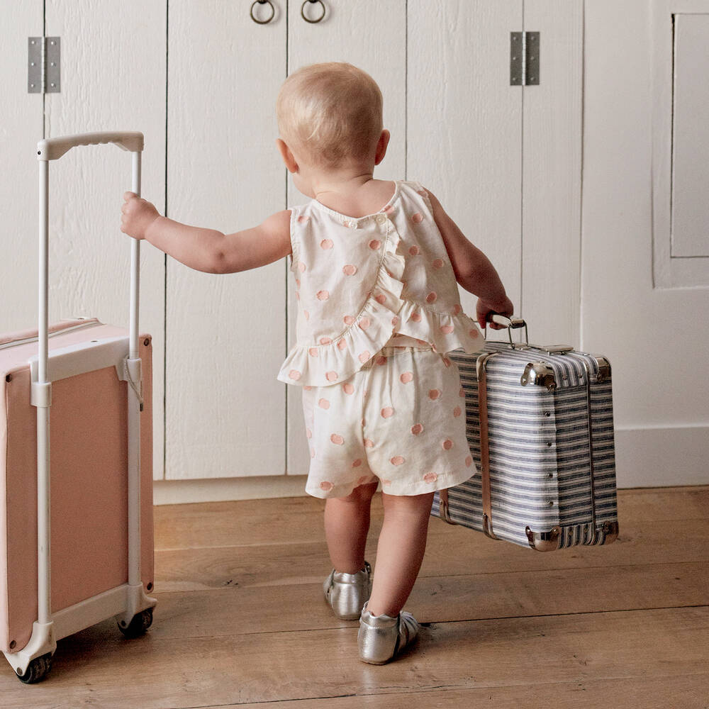 Falcotto by Naturino-Girls Ivory & Pink Cotton Shorts | Childrensalon Outlet