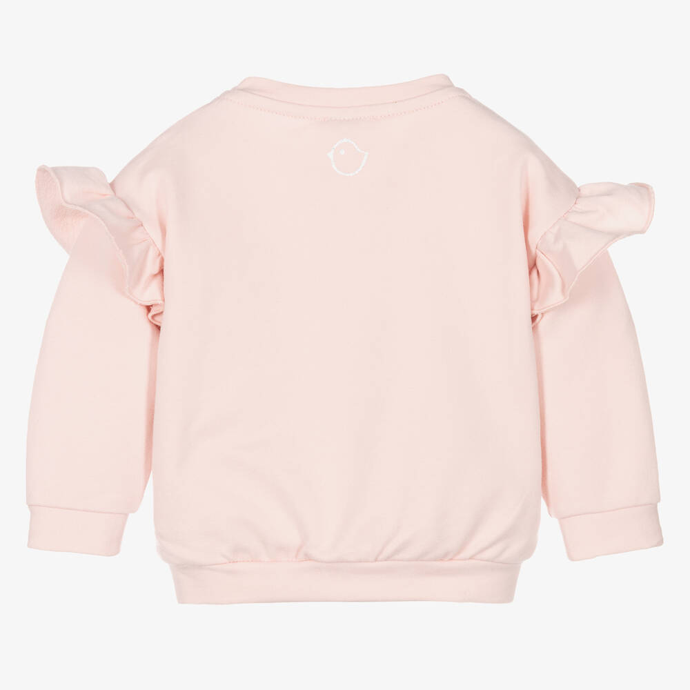 Falcotto by Naturino-Girls Pink Cotton Ruffle Sweatshirt | Childrensalon Outlet