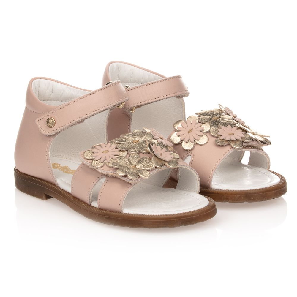 Falcotto by Naturino - Girls Pink Leather Sandals | Childrensalon