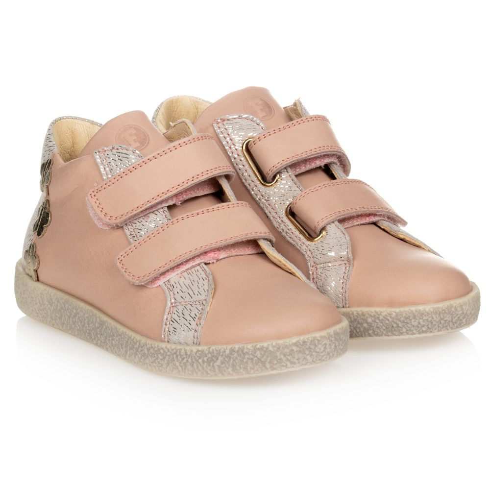 Falcotto by Naturino - Girls Pink Leather Trainers | Childrensalon