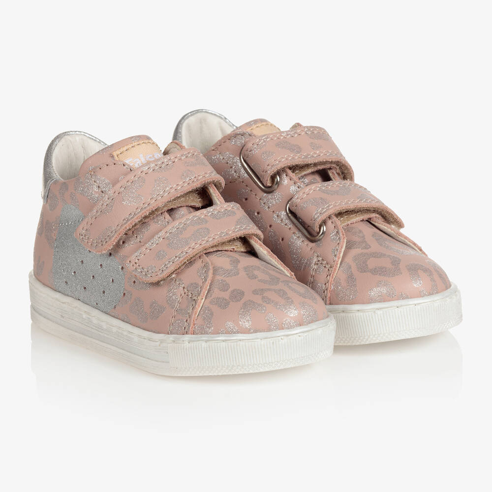 Falcotto by Naturino - Girls Pink Leather Trainers | Childrensalon