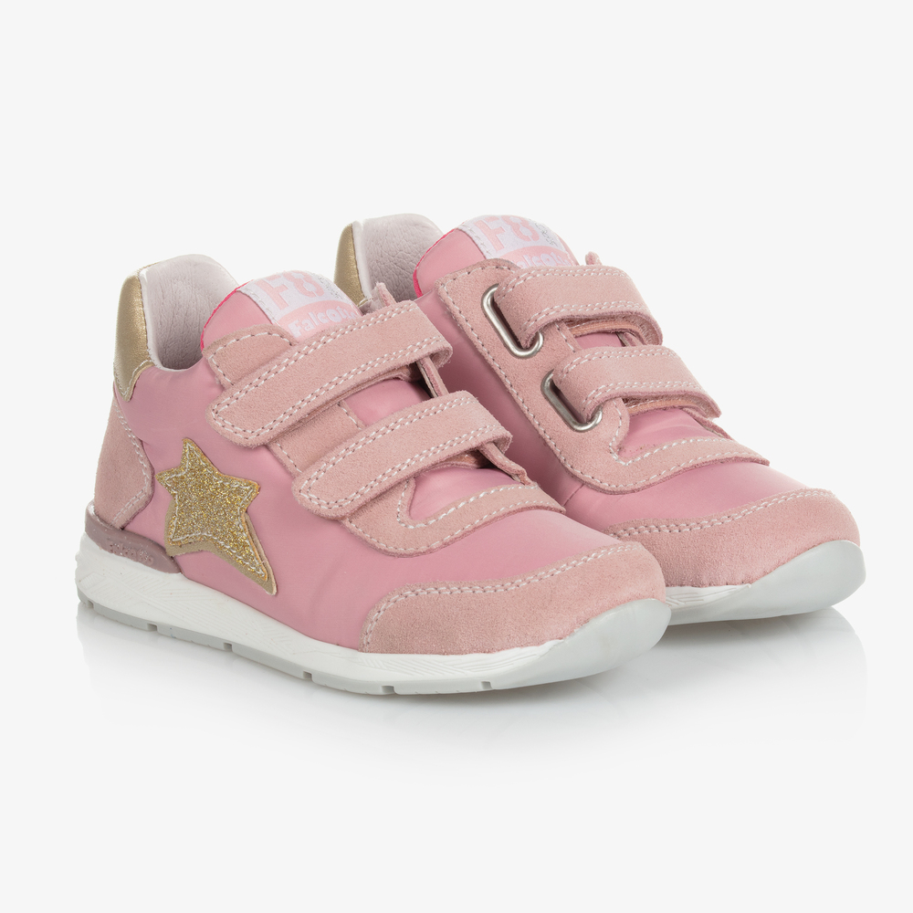 Falcotto by Naturino - Girls Pink Star Trainers | Childrensalon