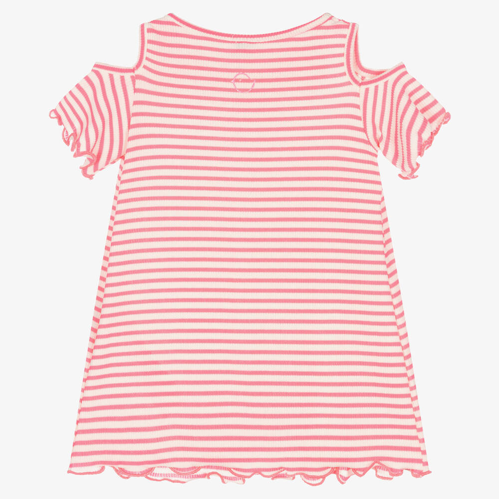 Falcotto by Naturino-Girls Pink & White Striped Jersey Dress | Childrensalon Outlet