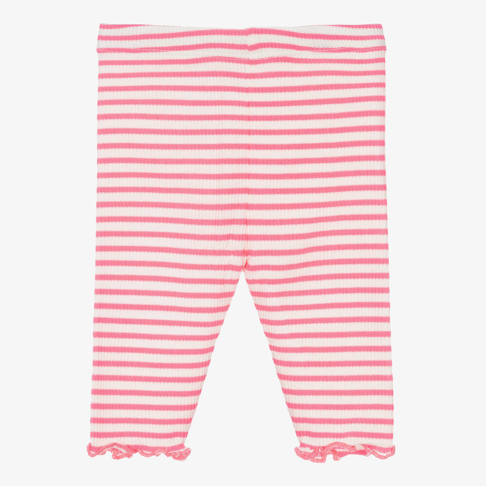 Falcotto by Naturino-Girls Pink & White Striped Jersey Shorts | Childrensalon Outlet
