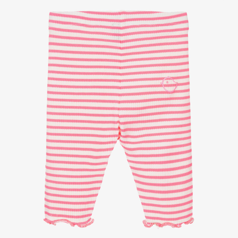 Falcotto by Naturino - Girls Pink & White Striped Jersey Shorts | Childrensalon