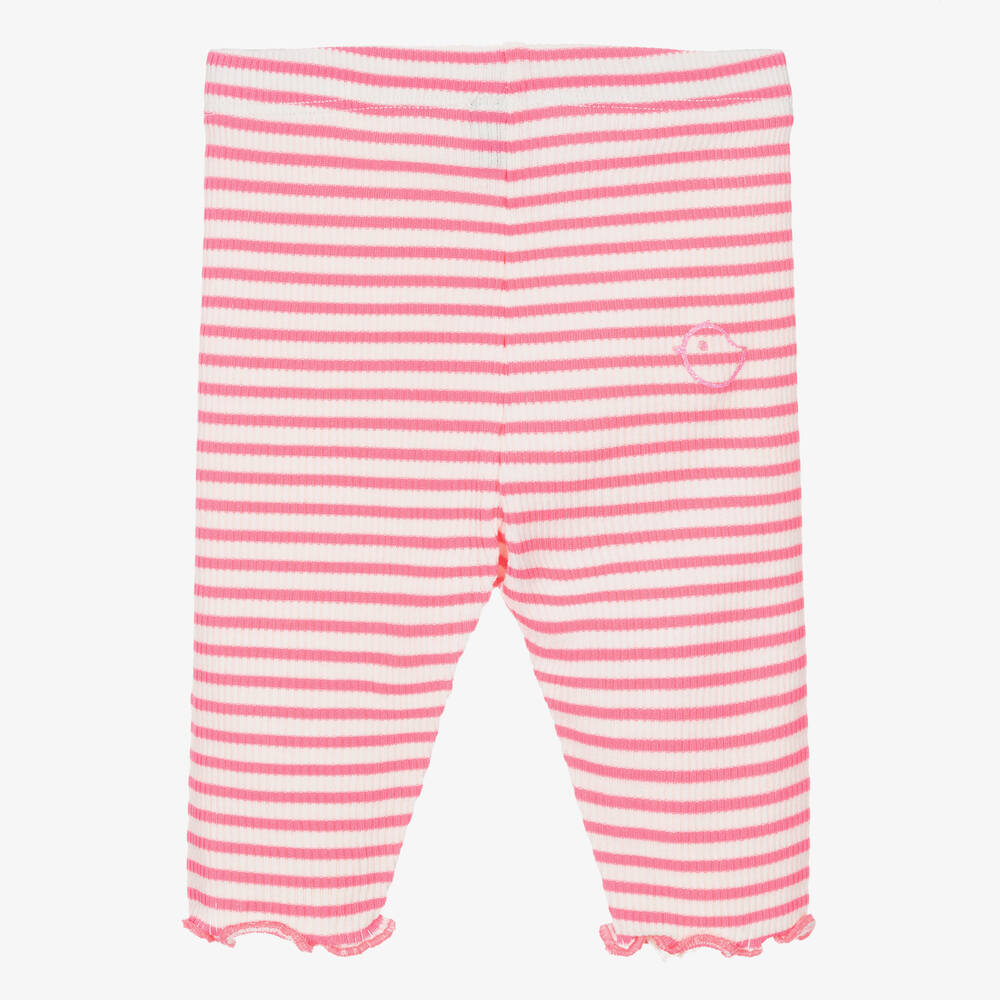 Falcotto by Naturino-Girls Pink & White Striped Jersey Shorts | Childrensalon Outlet