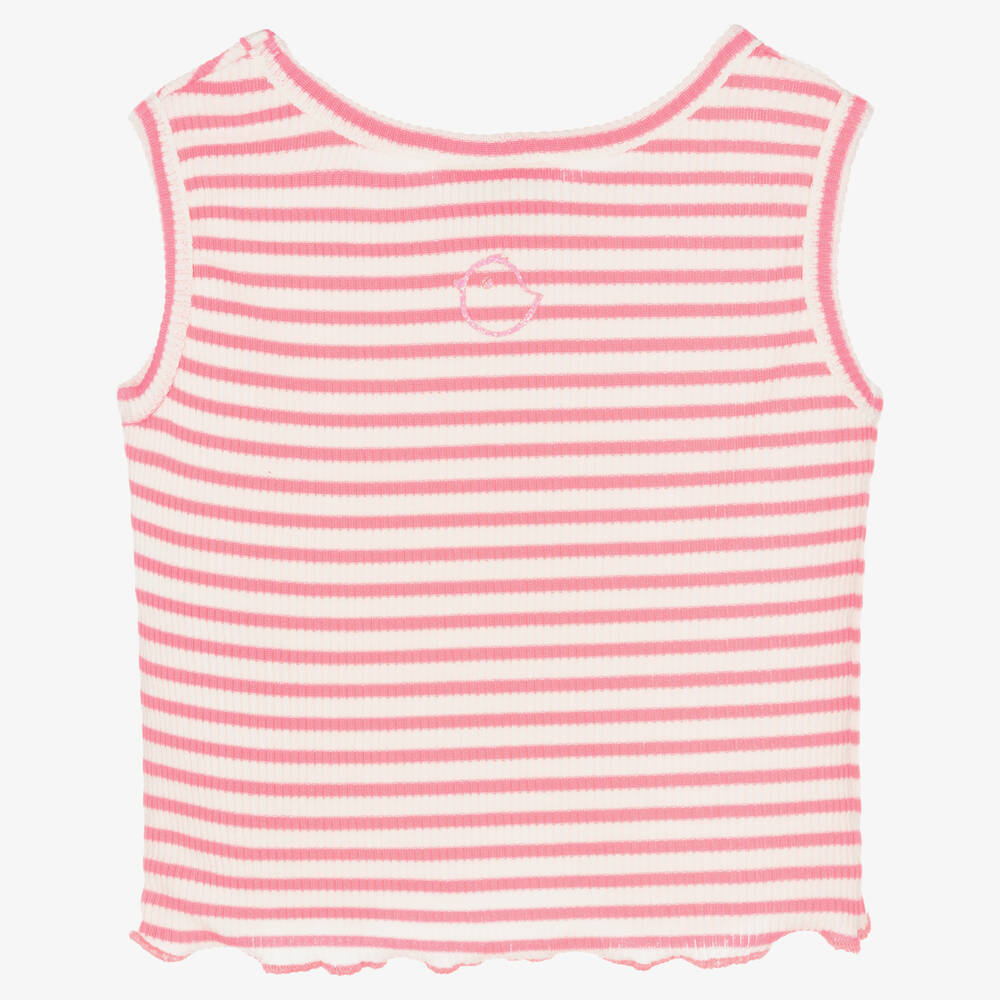 Falcotto by Naturino-Girls Pink & White Striped Jersey Top | Childrensalon Outlet