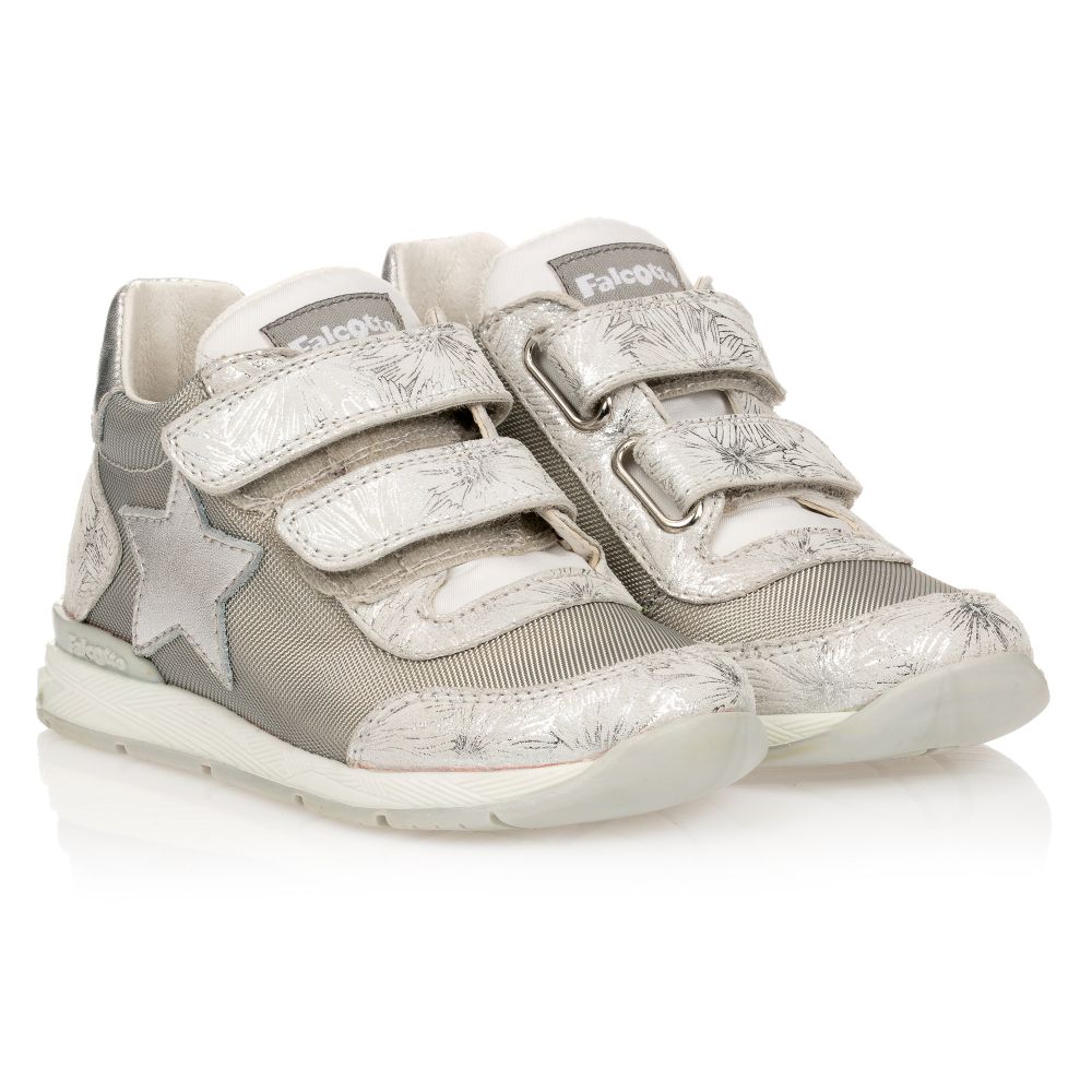 Falcotto by Naturino - Girls Silver High Top Trainers | Childrensalon