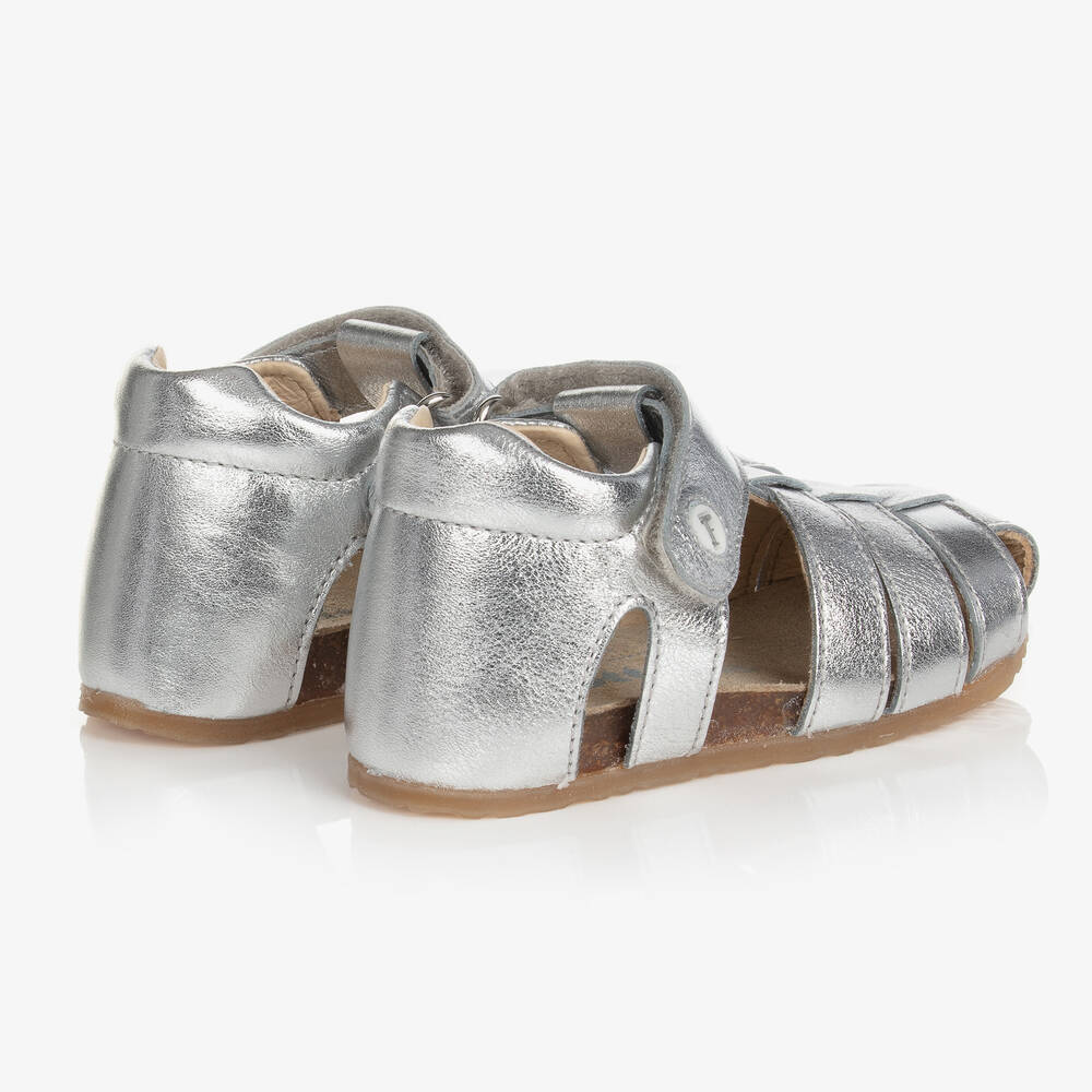 Falcotto by Naturino-Girls Silver Leather Sandals | Childrensalon Outlet