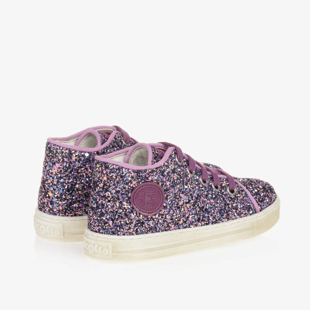 Falcotto by Naturino-Girls Sparkling Purple Lace-Up Shoes | Childrensalon Outlet
