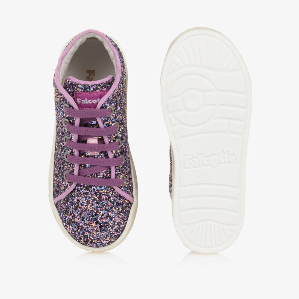 Falcotto by Naturino-Girls Sparkling Purple Lace-Up Shoes | Childrensalon Outlet