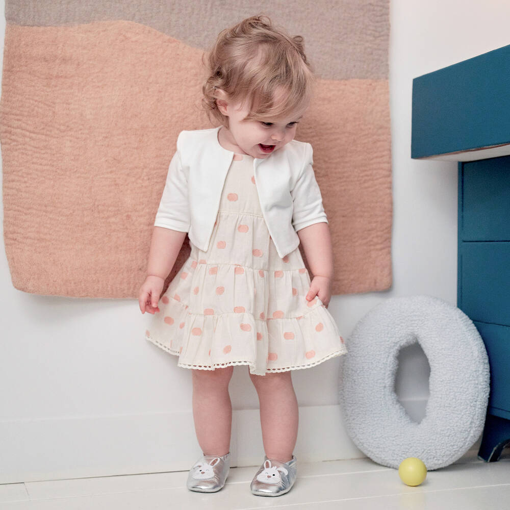 Falcotto by Naturino-Girls White Cotton Bolero Cardigan | Childrensalon Outlet