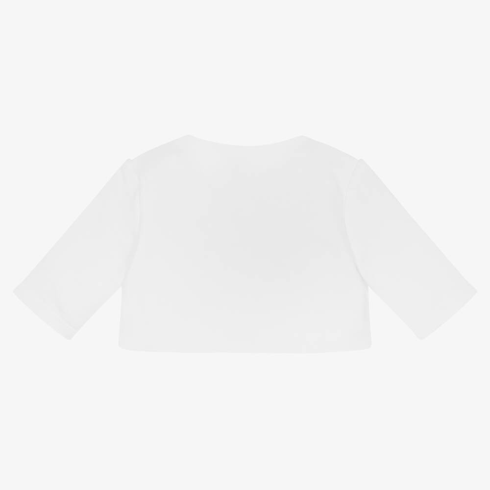 Falcotto by Naturino-Girls White Cotton Bolero Cardigan | Childrensalon Outlet