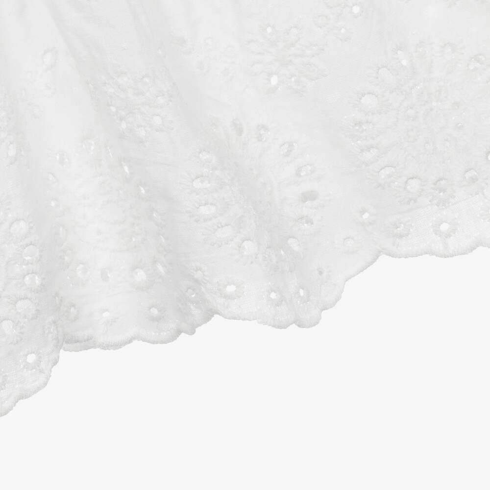 Falcotto by Naturino-Girls White Embroidered Cotton Dress | Childrensalon Outlet