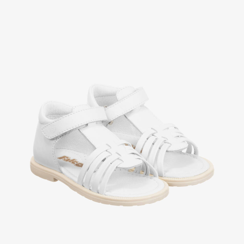 Falcotto by Naturino-صندل جلد لون أبيض للبناتت | Childrensalon Outlet