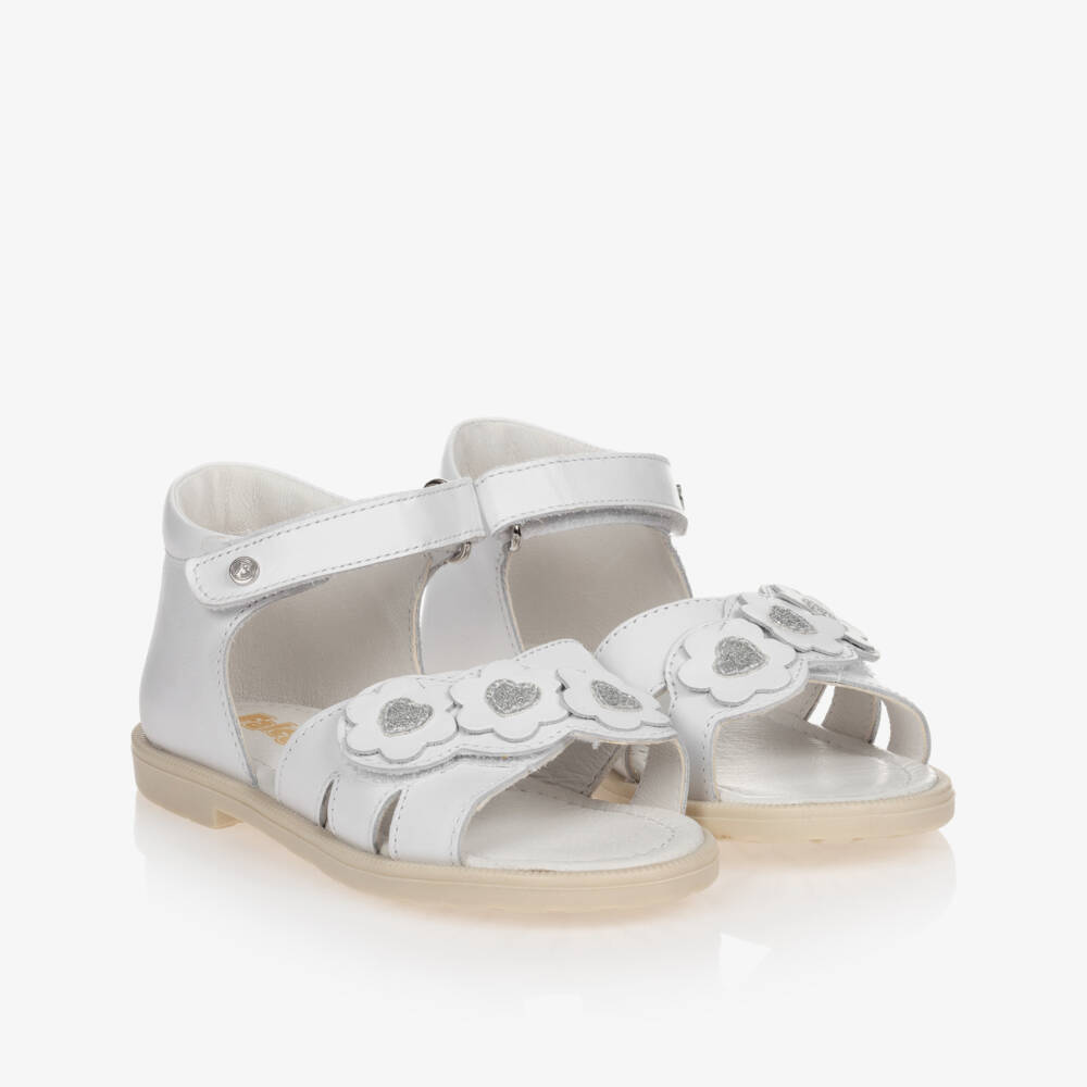 Falcotto by Naturino-Girls White Leather Sandals | Childrensalon Outlet