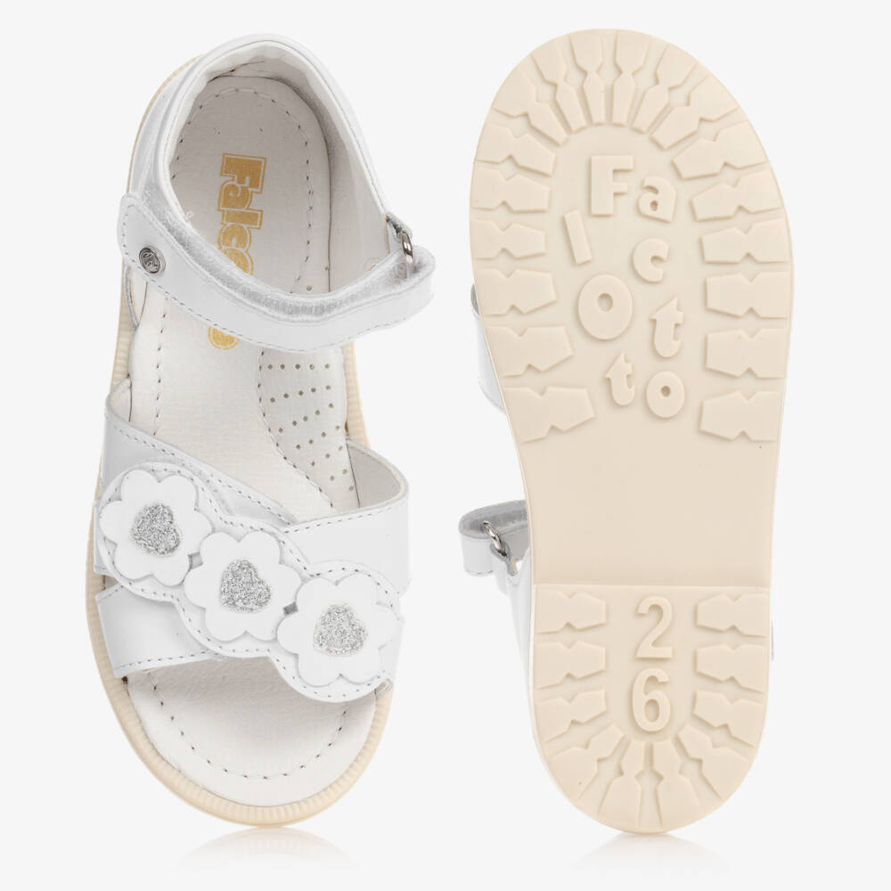 Falcotto by Naturino-Girls White Leather Sandals | Childrensalon Outlet