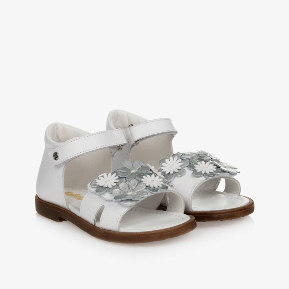 Falcotto by Naturino-Girls White Leather Sandals | Childrensalon Outlet