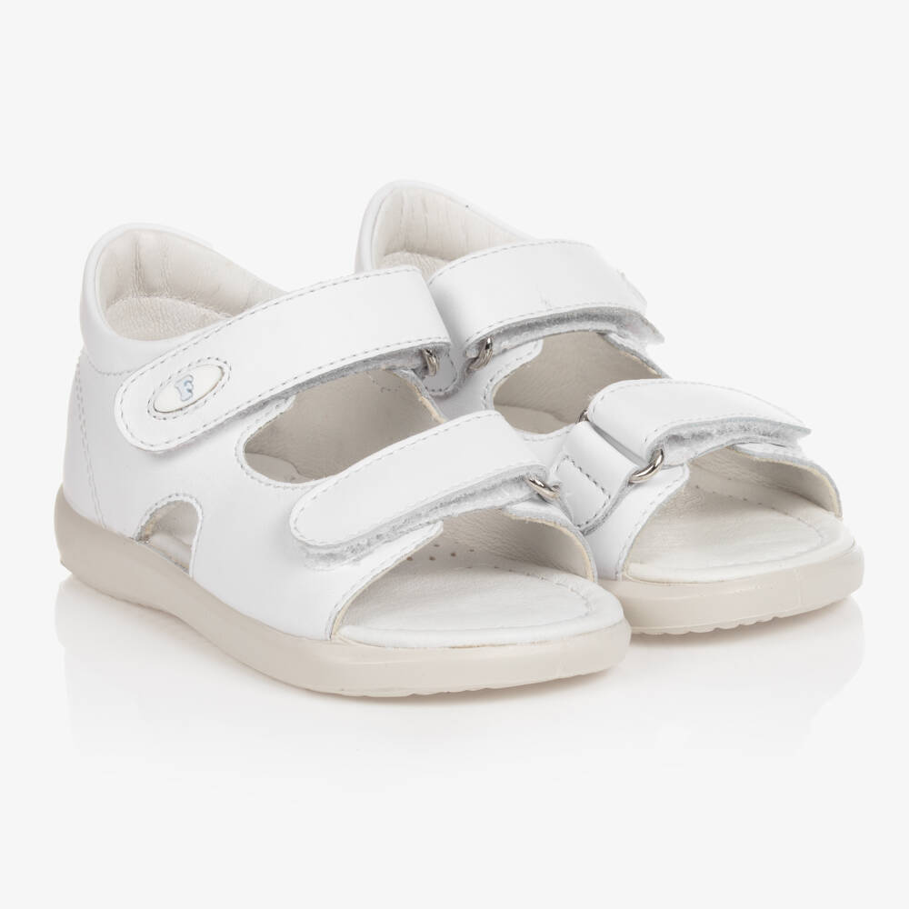 Falcotto by Naturino-Girls White Leather Sandals | Childrensalon Outlet