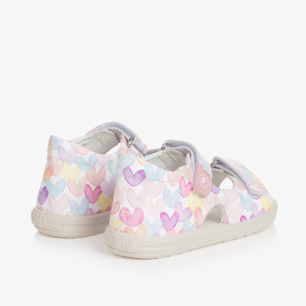 Falcotto by Naturino-Girls White & Pink Heart Sandals | Childrensalon Outlet