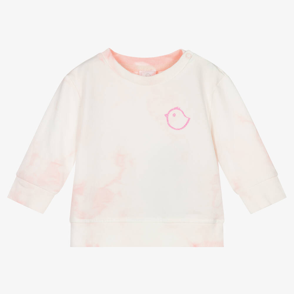 Falcotto by Naturino - Girls White & Pink Tie-Dye Sweatshirt | Childrensalon