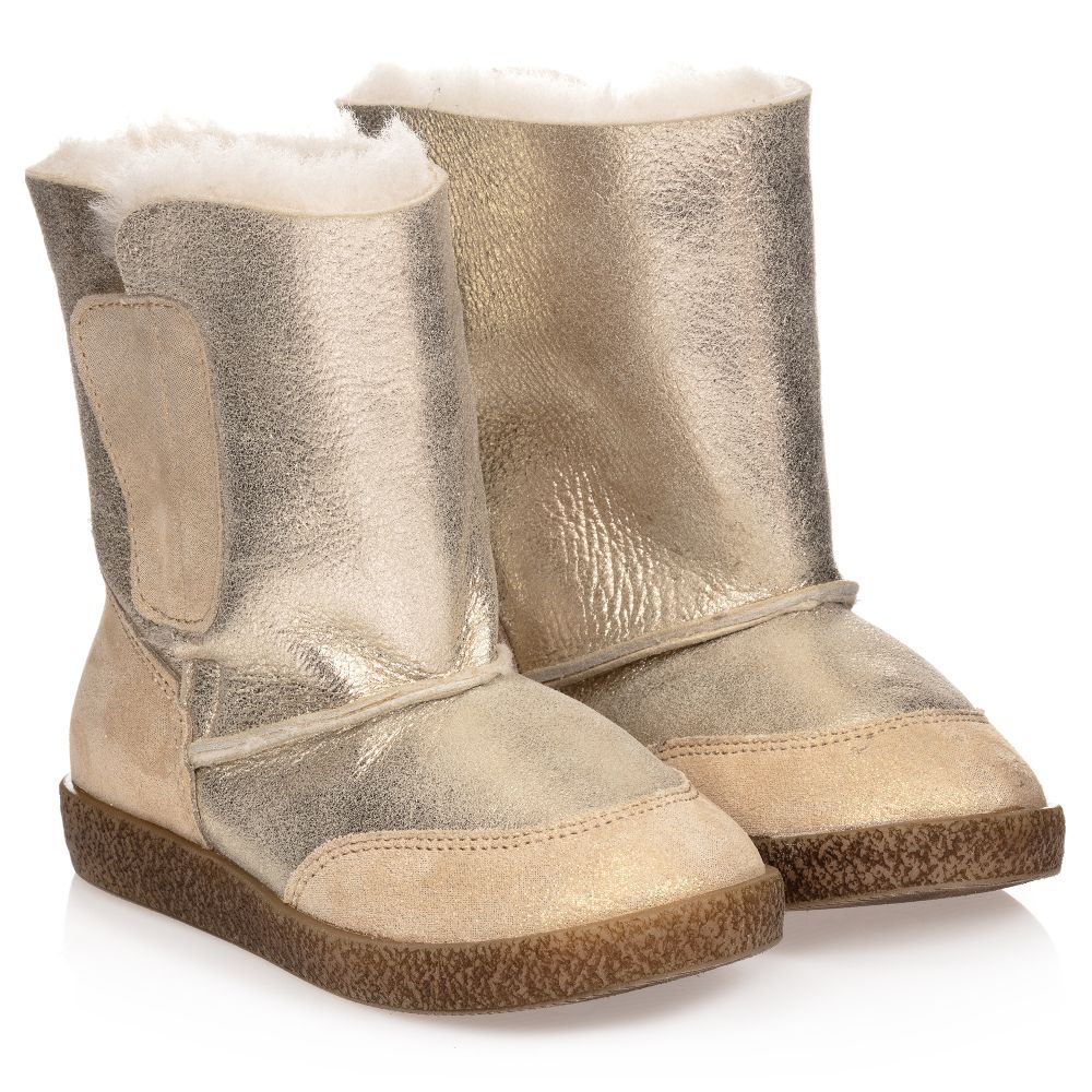 Falcotto by Naturino - Gold & Beige Leather Boots | Childrensalon