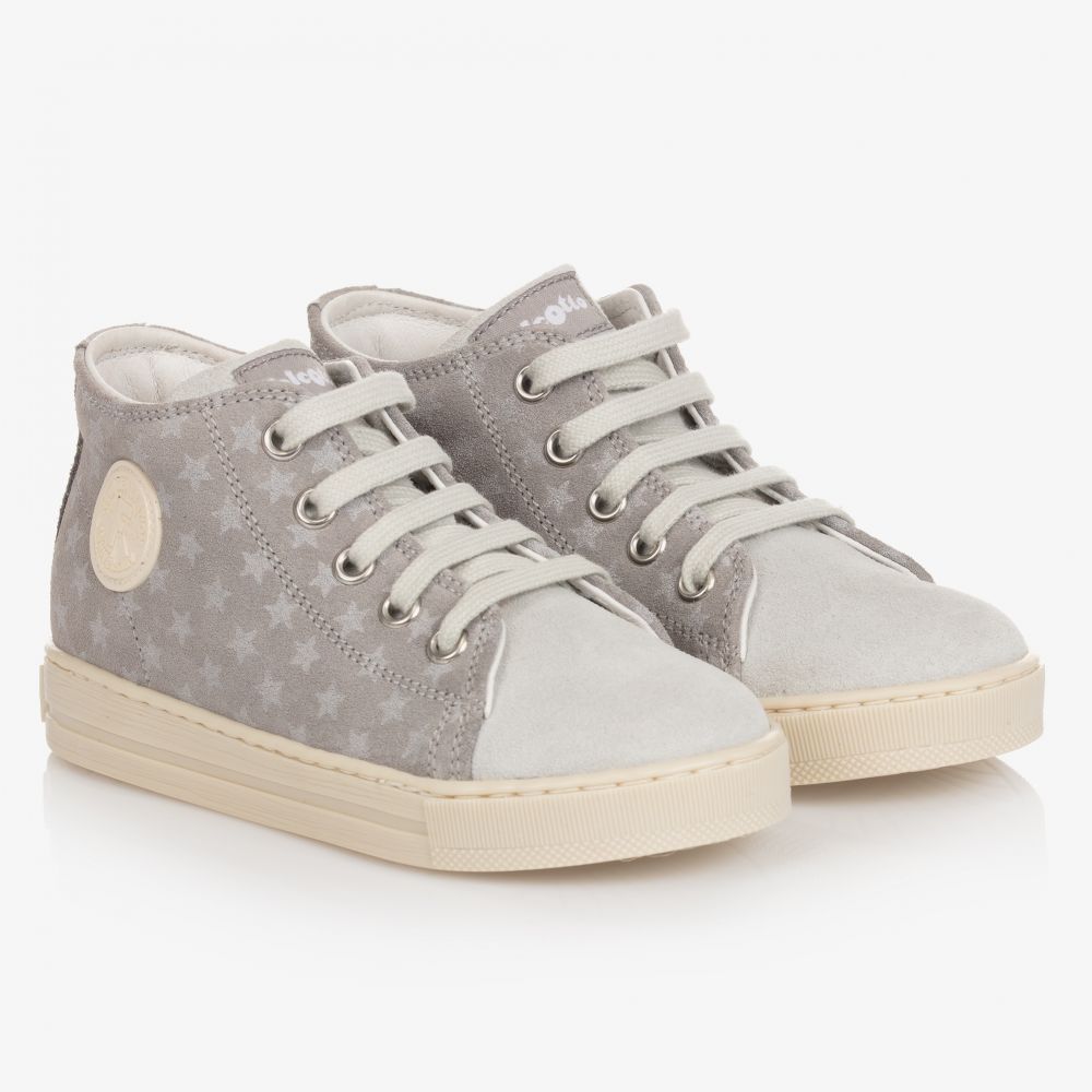 Falcotto by Naturino - Grey Suede Star Trainers | Childrensalon