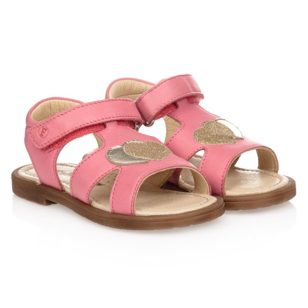 Falcotto by Naturino - Pink Leather Velcro Sandals | Childrensalon