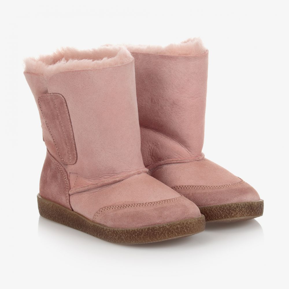 Falcotto by Naturino - Bottes roses en peau lainée | Childrensalon