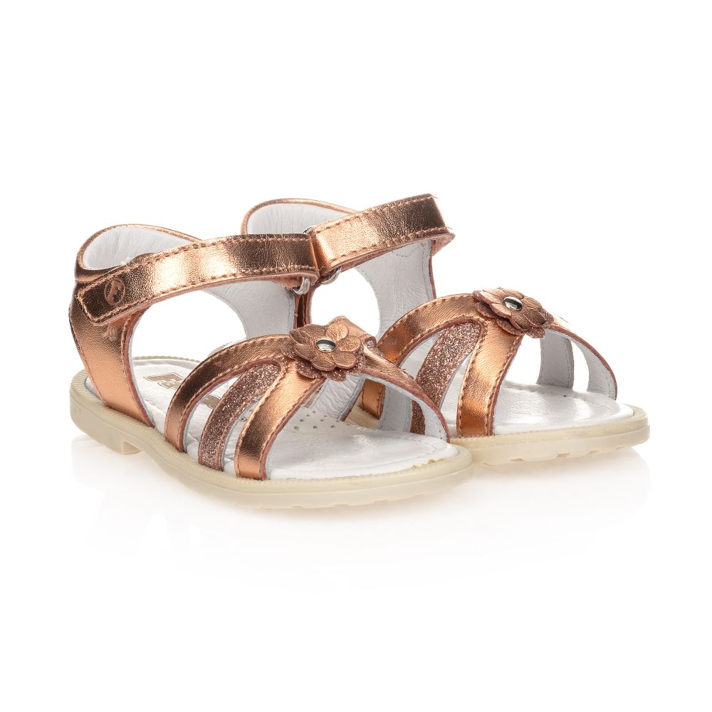 Falcotto by Naturino - Rose Gold Leather Sandals | Childrensalon