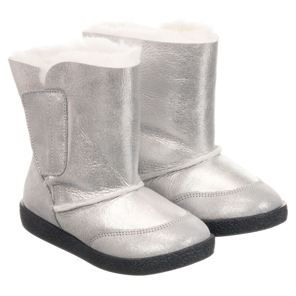 Falcotto by Naturino - Silver Shearling Boots | Childrensalon