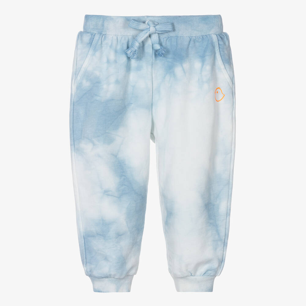 Falcotto by Naturino - White & Blue Cotton Tie-Dye Joggers | Childrensalon