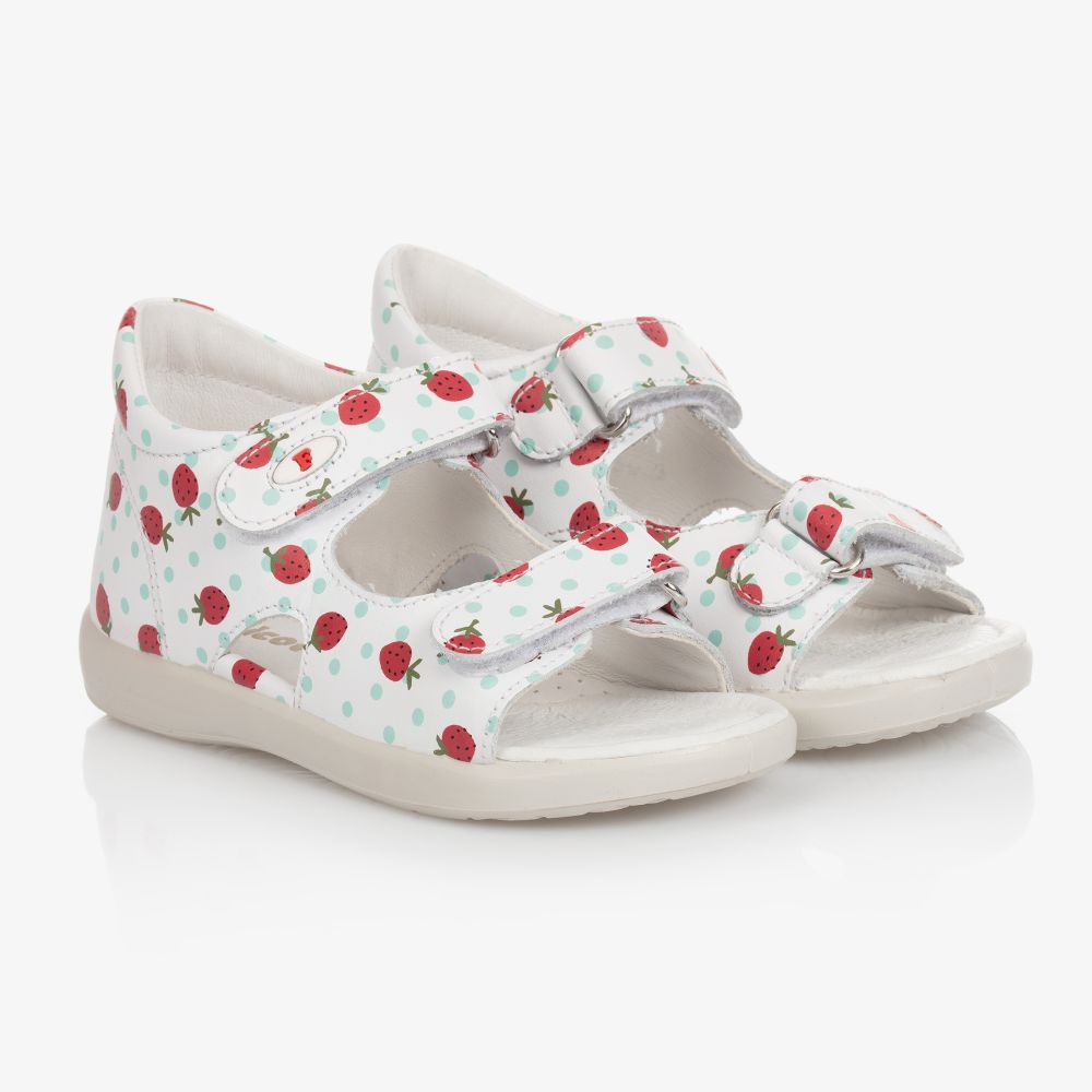 Falcotto by Naturino - White Leather Velcro Sandals | Childrensalon