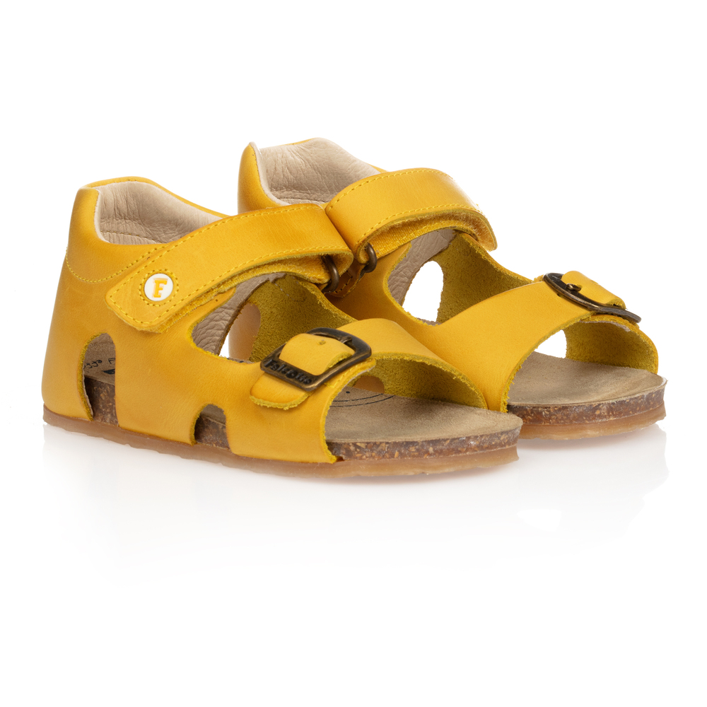 Falcotto by Naturino - Yellow Leather Sandals | Childrensalon