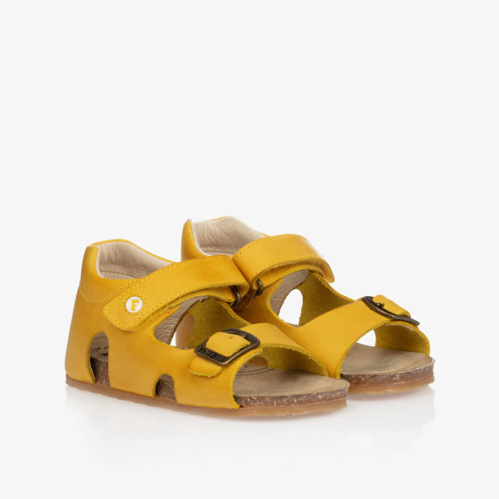 Falcotto by Naturino-Yellow Leather Sandals | Childrensalon Outlet