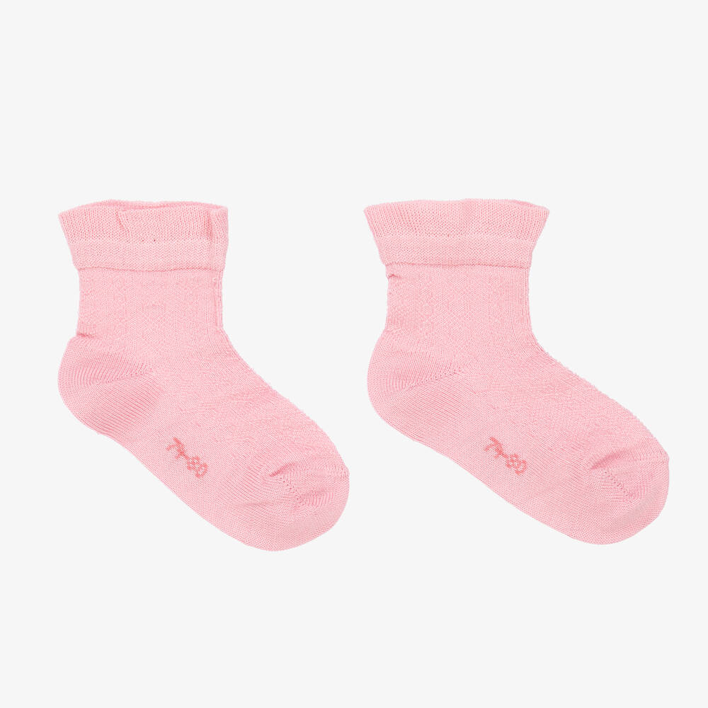 Falke - Baby Girls Pink Cotton Socks  | Childrensalon