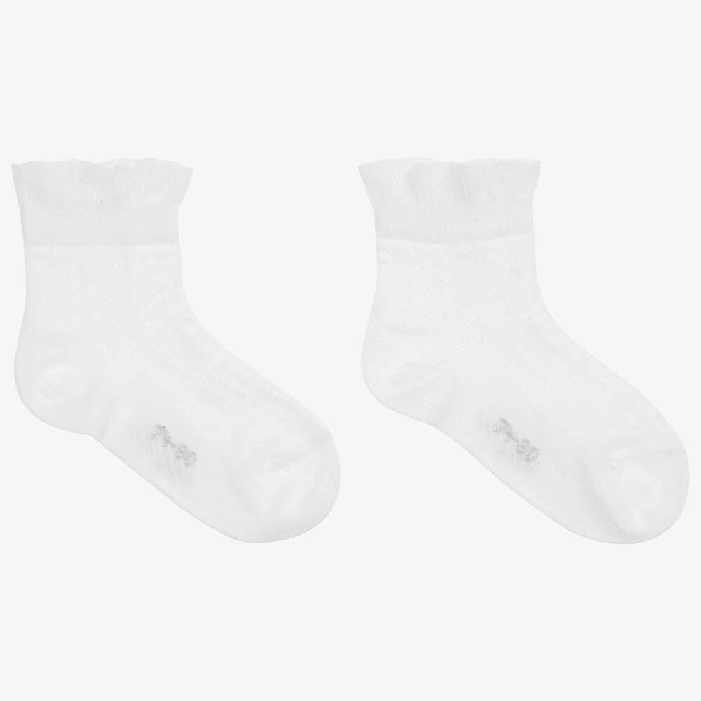 Falke - Белые хлопковые носки для девочек | Childrensalon