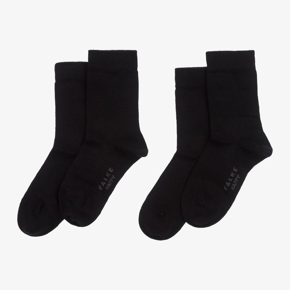 Falke-Black Ankle Socks (2 Pack) | Childrensalon Outlet