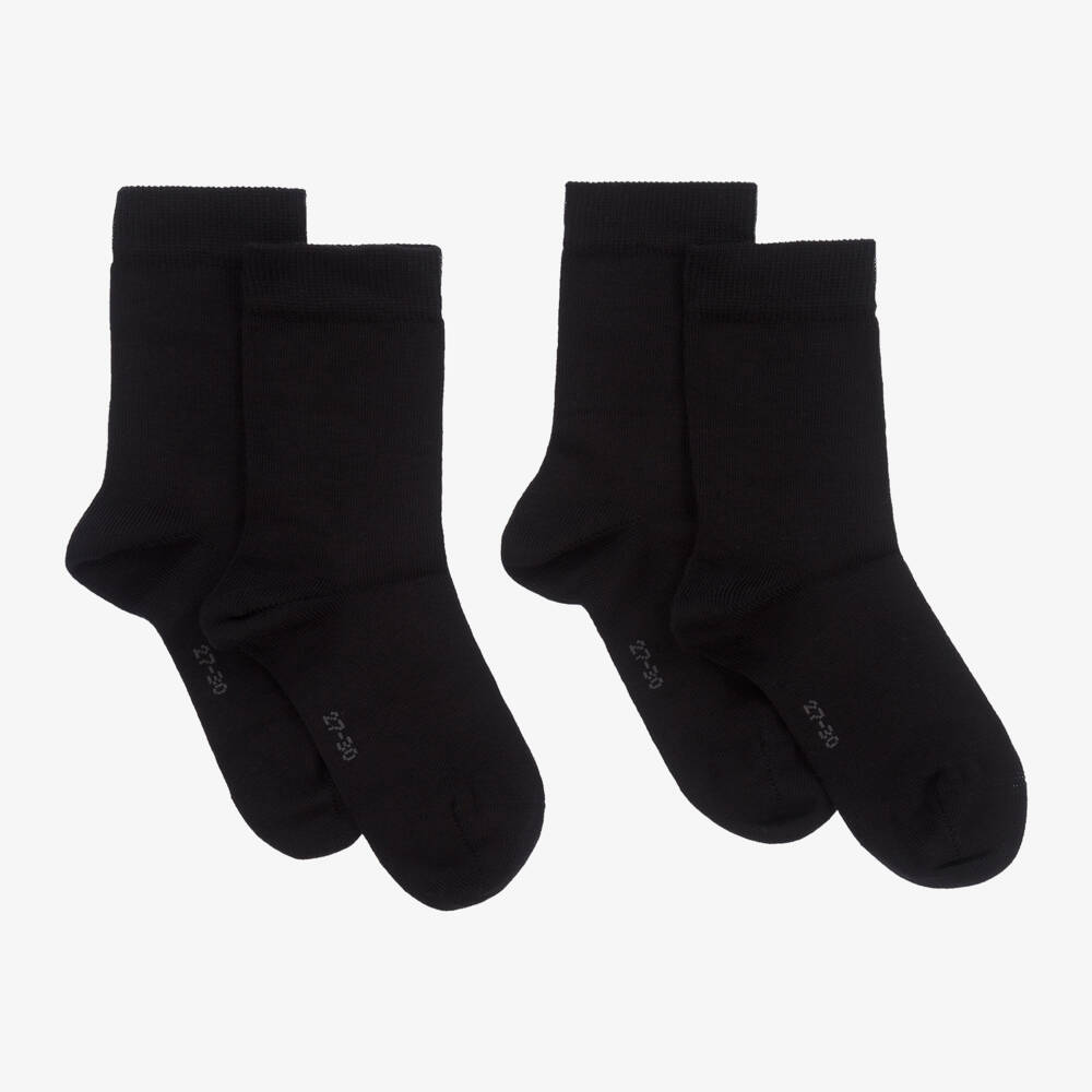 Falke-Black Ankle Socks (2 Pack) | Childrensalon Outlet