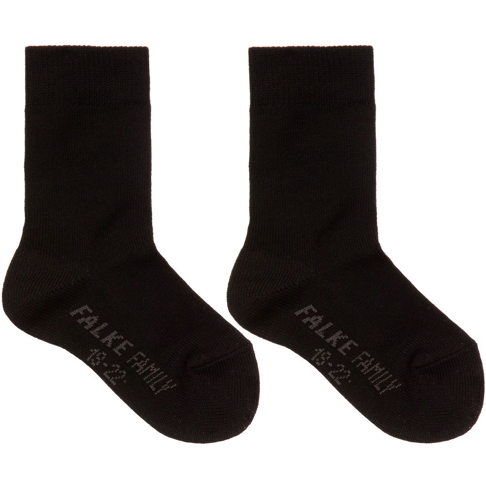 Falke - Black Cotton Ankle Socks | Childrensalon